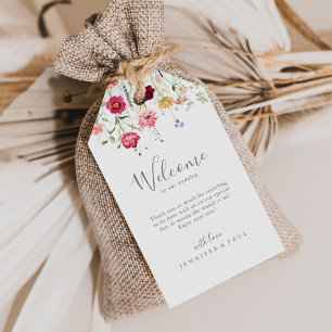 Etiqueta Para Presente Boas-vindas ao Casamento de Flor Selvagem Multicol