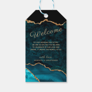 Etiqueta Para Presente Boas-vindas ao Casamento Dourado da Agata Teal
