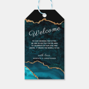 Etiqueta Para Presente Boas-vindas ao Casamento Dourado da Agata Teal