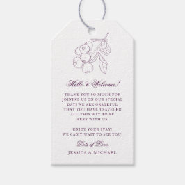 Etiqueta Para Presente Boas-vindas ao Casamento Elegante de Contorno Botâ