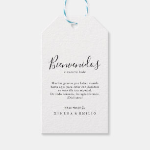 Etiqueta Para Presente Boas-vindas ao Casamento Espanhol Simples Minimali