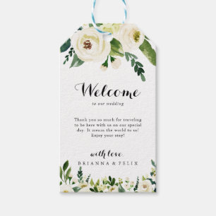 Etiqueta Para Presente Boas-vindas ao Casamento Floral do outono Branco V
