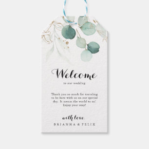 Etiqueta Para Presente Boas-vindas ao Casamento Floral Russo Eucalyptus D