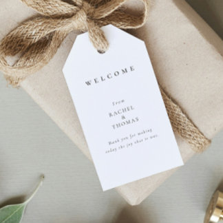 Etiqueta Para Presente Boas-vindas ao casamento minimalista moderno