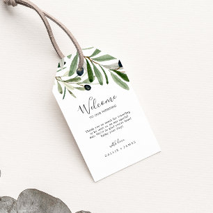 Etiqueta Para Presente Boas-vindas ao Casamento Moderno da Olive Branch