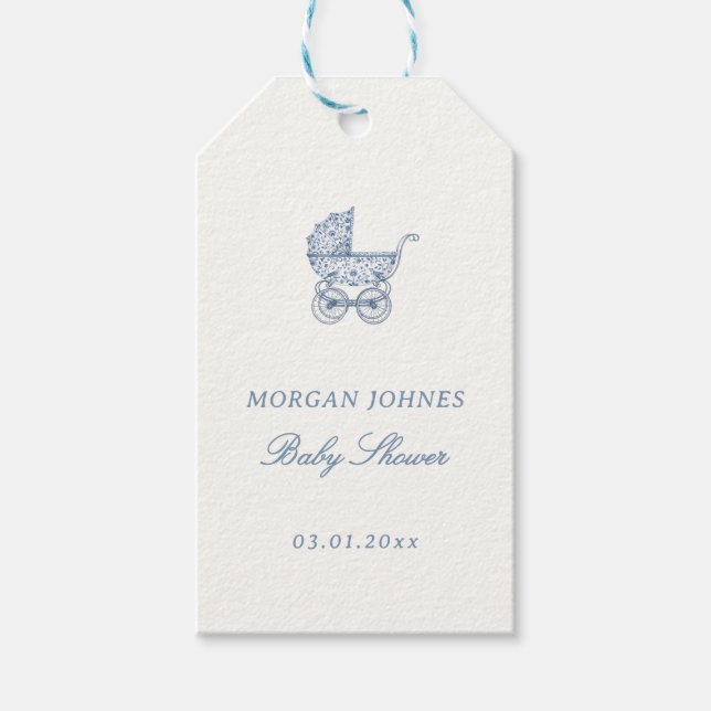 Etiqueta Para Presente Boas-vindas ao Chá de Bebê Preppy Couquette Costei (Frente)