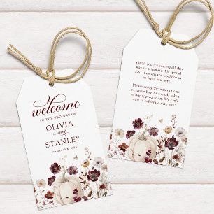 Etiqueta Para Presente Boas-vindas de casamento de flores silvestres de o