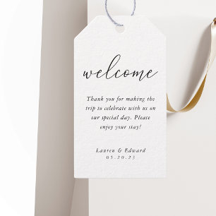 Etiqueta Para Presente Boas-vindas de casamento elegante moderno