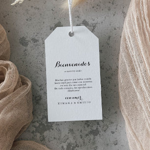 Etiqueta Para Presente Boas-vindas de casamento espanhol minimalista