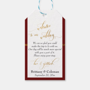 Etiqueta Para Presente Boas-vindas e Douradas Casamento de Amor e Gratidã