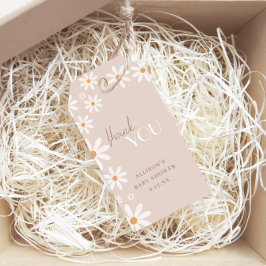 Etiqueta Para Presente Bohemian Daisy Baby in Bloom Chá de fraldas