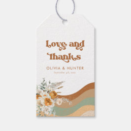Etiqueta Para Presente Bohemian Floral Love and Obrigado Wedding
