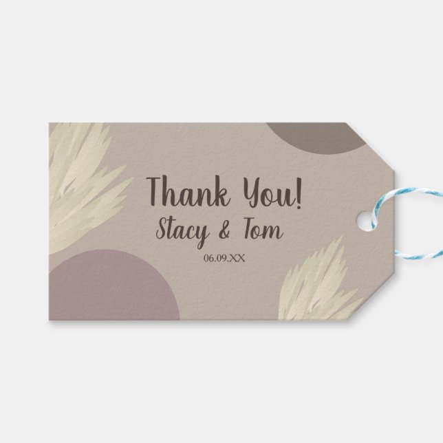 Etiqueta Para Presente Bohemian Obrigado Formatos Pampas (Frente (horizontal))