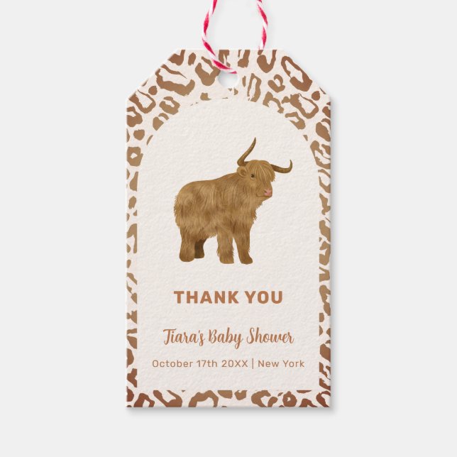 Etiqueta Para Presente Boho Arch Santa Chá de fraldas Ocidental (Frente)