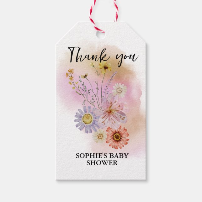 Etiqueta Para Presente Boho Baby In Bloom Chá de Bebê (Frente)