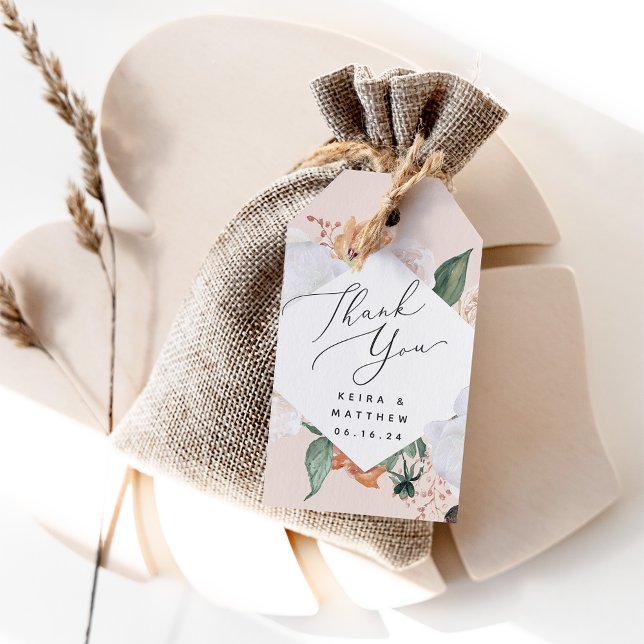 Etiqueta Para Presente Boho Blooms | Favor Floral Moderno (Criador carregado)