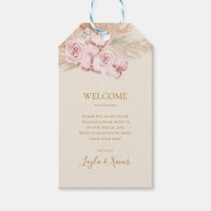 Etiqueta Para Presente Boho Botânico   Boas-Vindas A Ivory E Green Weddi
