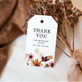 Etiqueta Para Presente Boho Burgundy Fall Floral Wedding Tag
