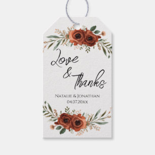Etiqueta Para Presente Boho Casamento Floral Terracota Mal-humorado Obrig