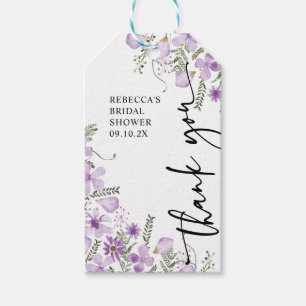 Etiqueta Para Presente Boho Chá de panela Roxo Obrigado Marca Favorável