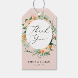 Etiqueta Para Presente Boho Cor-de-rosa Verde Moderno Favor Floral Botâni