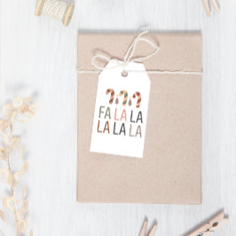 Etiqueta Para Presente Boho de inverno FaLaLa Candy Cane Natal