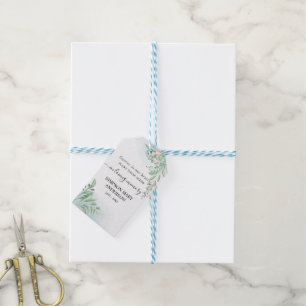 Etiqueta Para Presente Boho Dusty Blue Eucalyptus Memorial Favor Funeral 