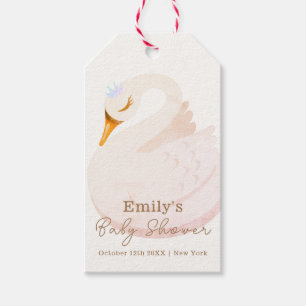 Etiqueta Para Presente Boho Elegant Princess Swan Chá de fraldas