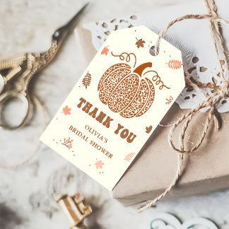 Etiqueta Para Presente Boho Fall Pumpkin Chá de panela Favor Obrigado