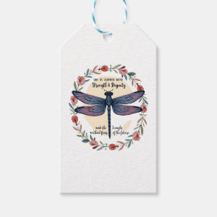 Etiqueta Para Presente Boho Floral Dragonfly Ela Está Fechada Com Força