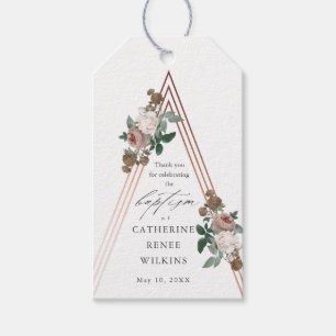Etiqueta Para Presente Boho Floral Religioso Batismo & Batizado