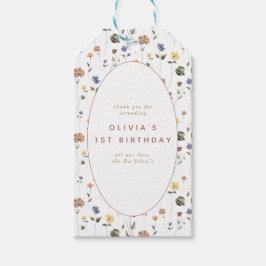 Etiqueta Para Presente Boho Floral Wildflower Birthday | Obrigado
