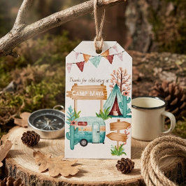 Etiqueta Para Presente Boho girls camping sleepover birthday party