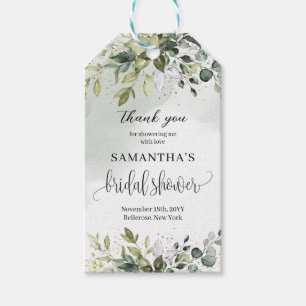 Etiqueta Para Presente Boho greenery eucalyptus foliage dourado