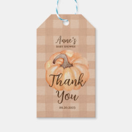 Etiqueta Para Presente Boho Little Pumpkin Chá de fraldas Obrigado