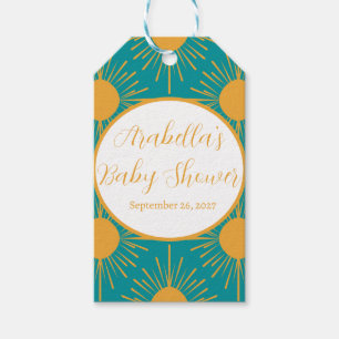 Etiqueta Para Presente Boho Little Ray do Chá de fraldas de Turquesa do S