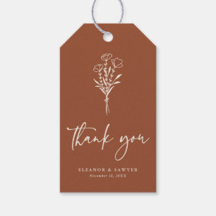 Etiqueta Para Presente Boho Minimalist Botanicals Terracotta Wedding Gift