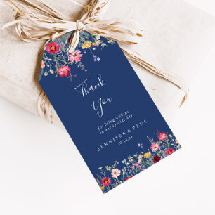 Etiqueta Para Presente Boho Multicolor Wildflower Casamento Obrigado