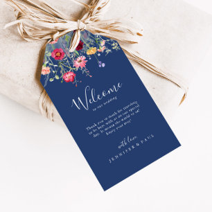 Etiqueta Para Presente Boho Multicolor Wildflower Wedding Bem-vindo