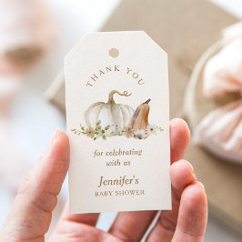 Etiqueta Para Presente Boho Outono Abóbora Chás de Bebê Obrigado