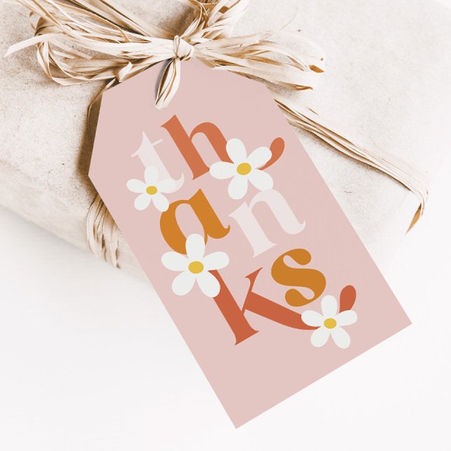 Etiqueta Para Presente Boho Retro Daisy Birthday Favor (Criador carregado)