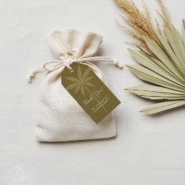 Etiqueta Para Presente Boho Retro Tropical Palm Tree Graduação Obrigado