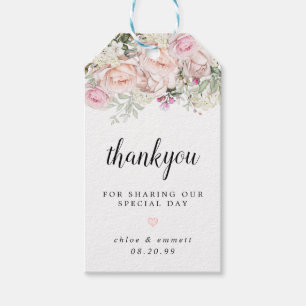 Etiqueta Para Presente Boho rústico cora casamento floral do rosa