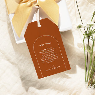 Etiqueta Para Presente Boho Simple Arch Terracotta Wedding Welcome
