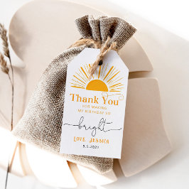 Etiqueta Para Presente Boho sun obrigado mínimo de aniversário para você