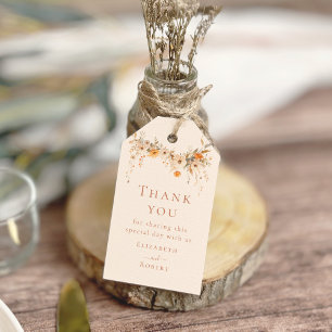 Etiqueta Para Presente Boho Terracotta Flores Silvestres Casamento Agrade