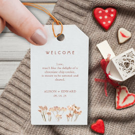 Etiqueta Para Presente Boho Terracotta Wildflower Favor do Casamento