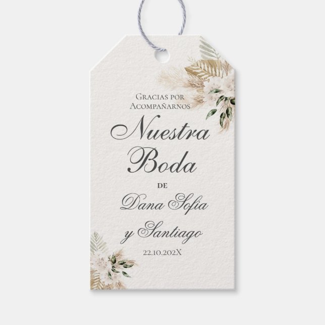 Etiqueta Para Presente Boho Wedding (Frente)