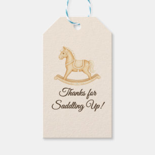 Etiqueta Para Presente Boho Western Rocking Horse Chá de fraldas