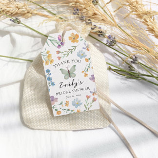 Etiqueta Para Presente Boho Wildflower & Butterfly Bridal Shower